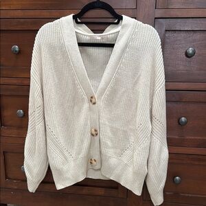 ESQUALO Cream Chunky Knit Cardigan
